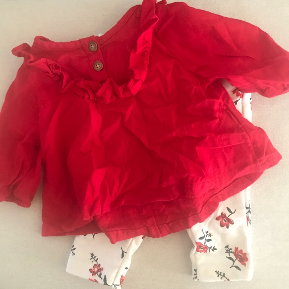 Perfect holiday red Tunic two piece set